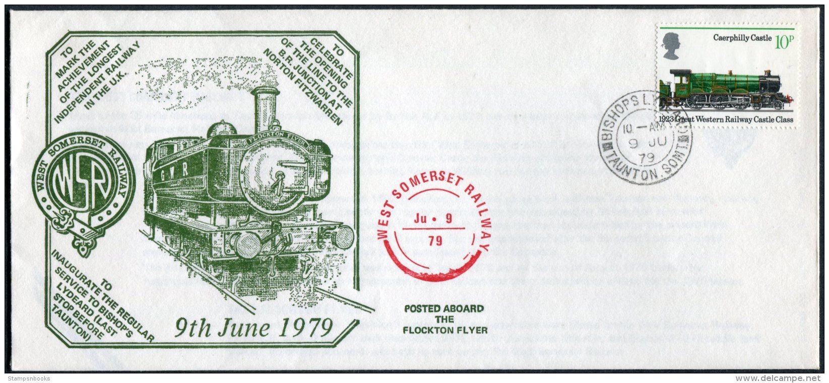 1979 GB West Somerset Railway, Flockton Flyer Train. Bishops Lydeard. - Covers & Documents