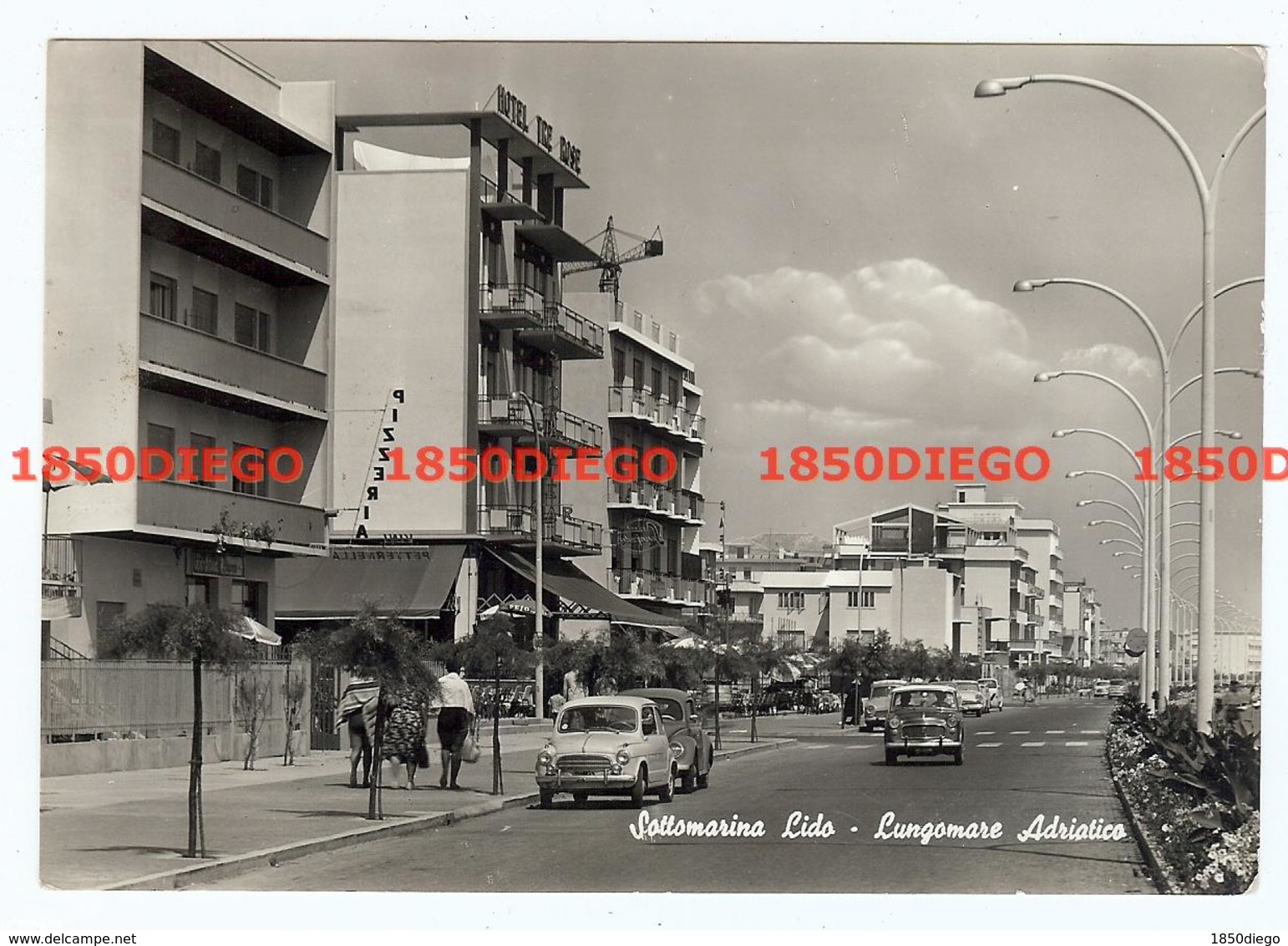 SOTTOMARINA LIDO - LUNGOMARE ADRIATICO F/GRANDE  VIAGGIATA 1963 ANIMATA - Venezia