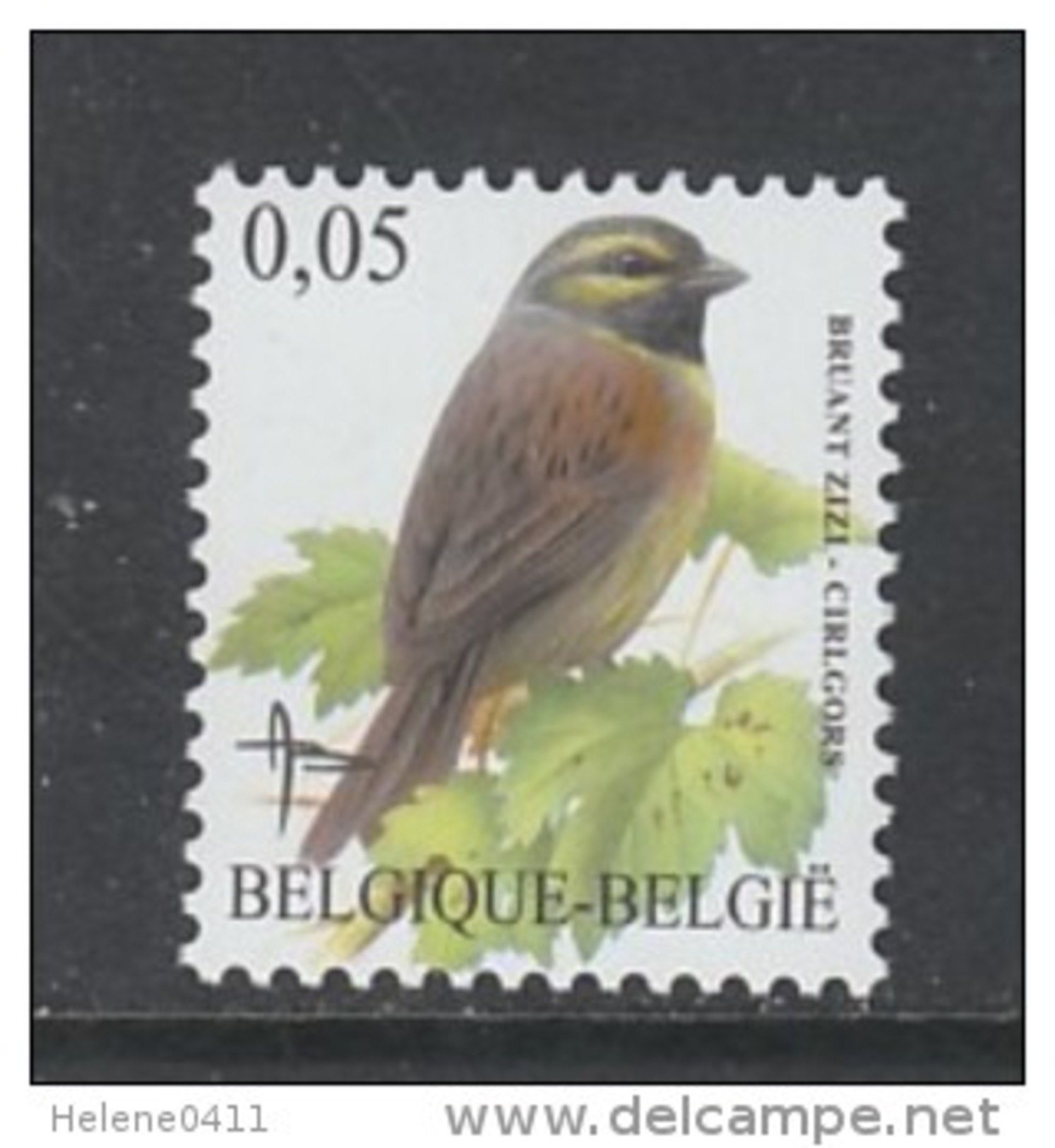 TIMBRE NEUF DE BELGIQUE - OISEAU DE BUZIN : BRUANT ZIZI N° Y&T 3363 - Songbirds & Tree Dwellers