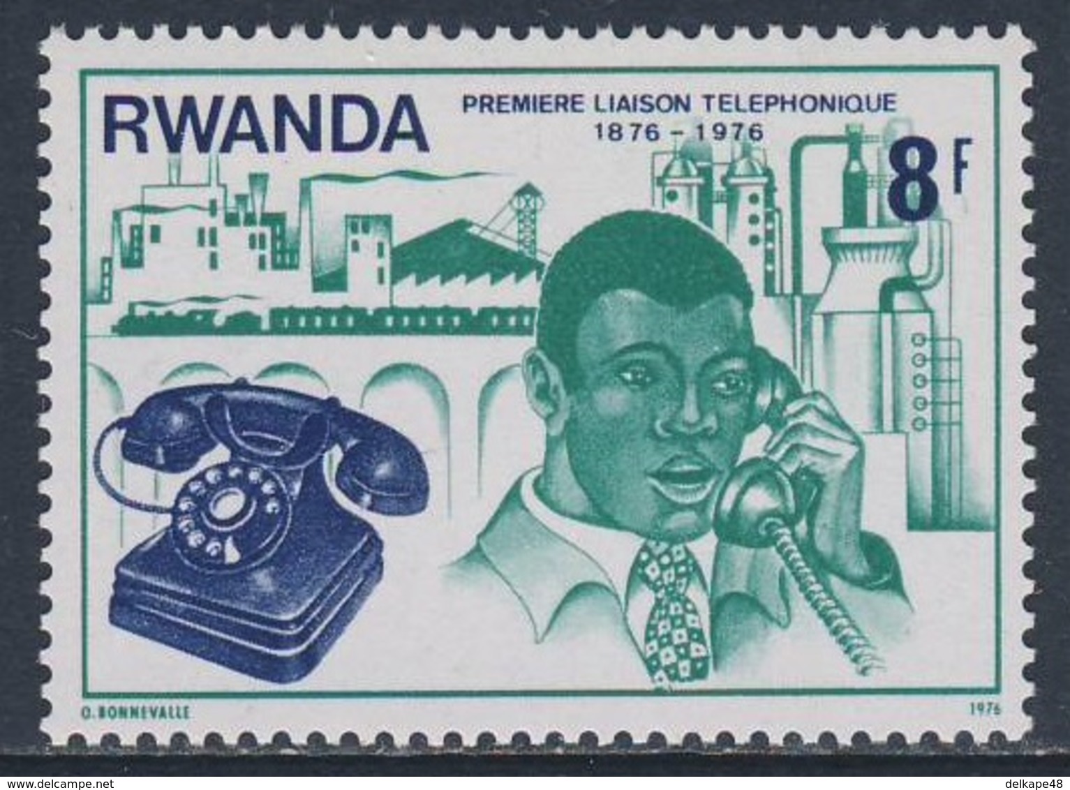 Ruanda Rwanda 1976 Mi 812 **Rwanda Suscriver + Dial Telephone / Fernsprecherteilnehmer Aus Ruanda + Telefon Wählscheibe - Telekom