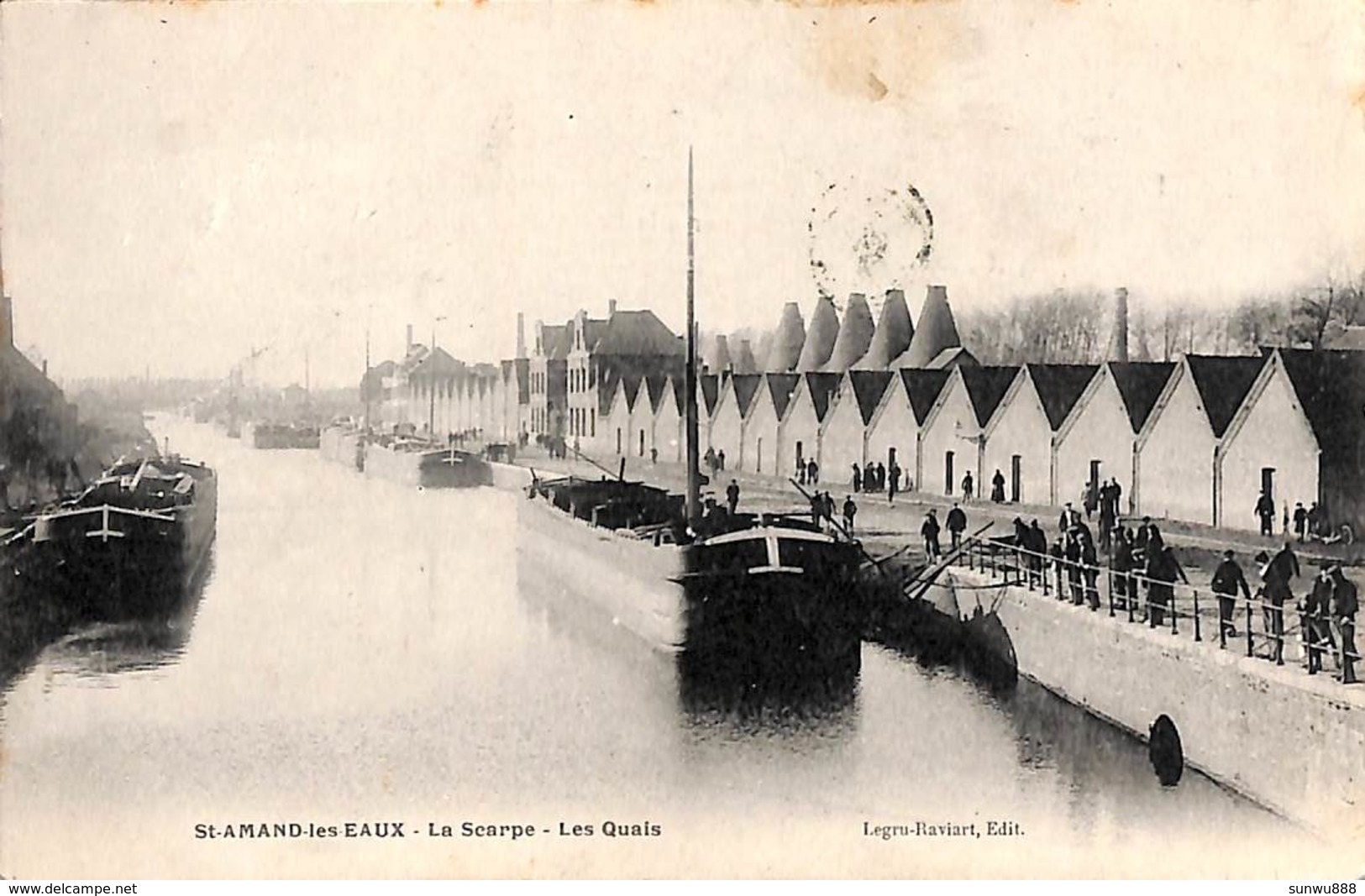 St Amand-les Eaux - La Scarpe- Les Quais (animée, Batellerie, Péniche, Legru-Ravaiart) - Chiatte, Barconi