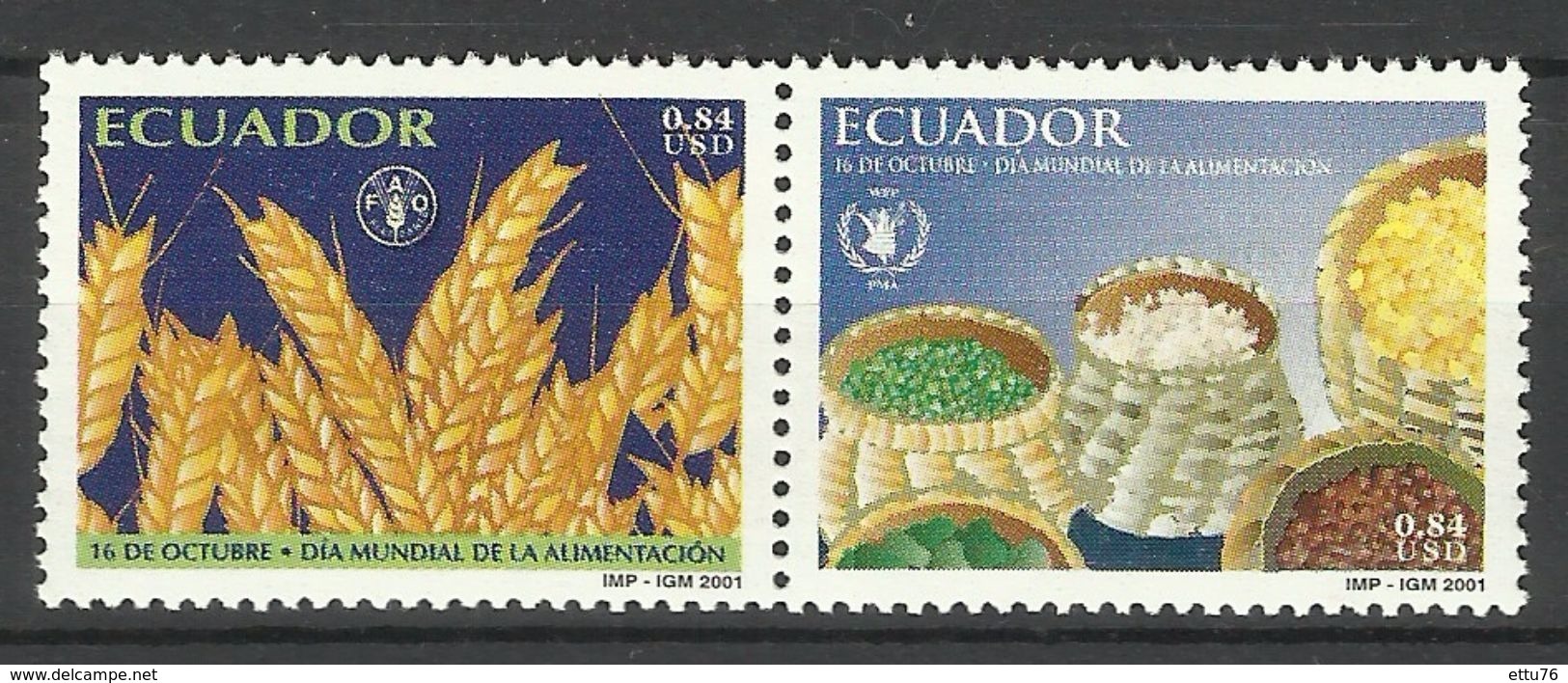 ECUADOR  2001  WORLD FOOD DAY  MNH - Ecuador