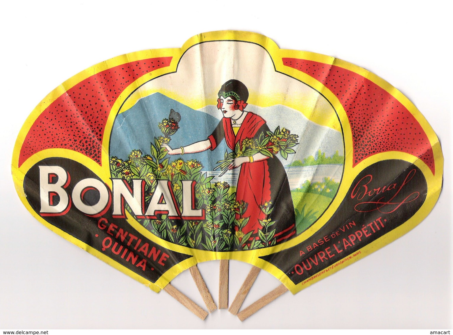 Eventail Publicitaire Bonal Alcool Gentiane - Autres & Non Classés