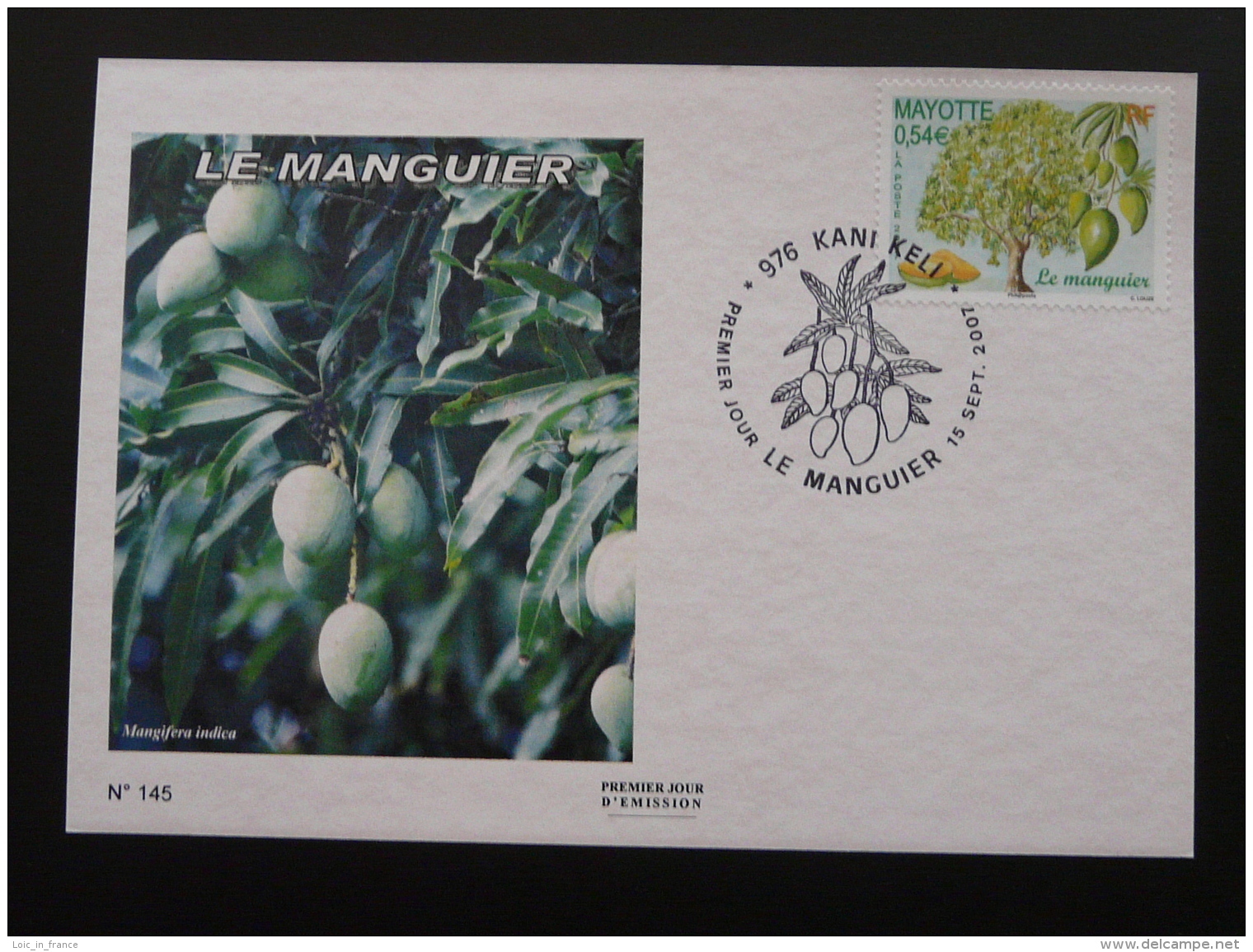 Carte Maximum Card Fruit Mangue Mango Mayotte 2007 - Lettres & Documents