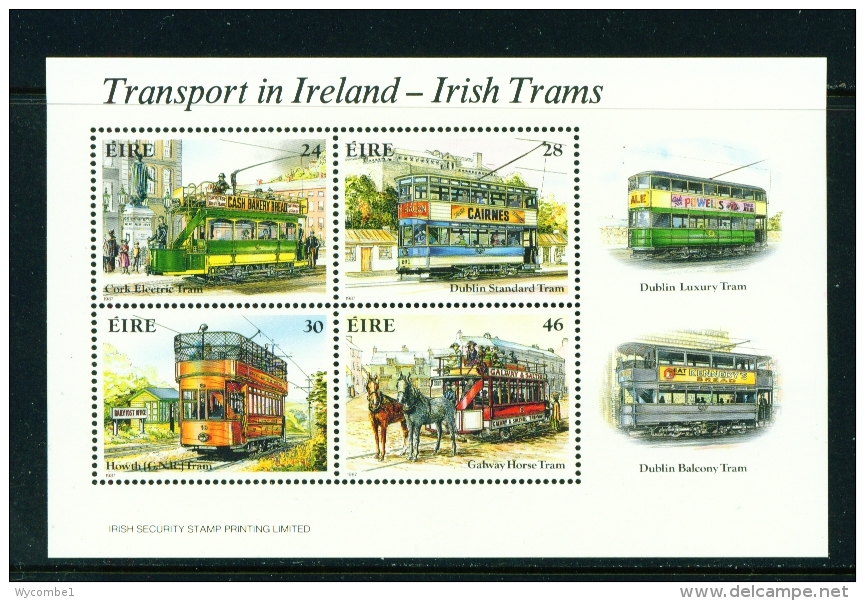 IRELAND  -  1987  Trams  Miniature Sheet  Unmounted/Never Hinged Mint - Neufs