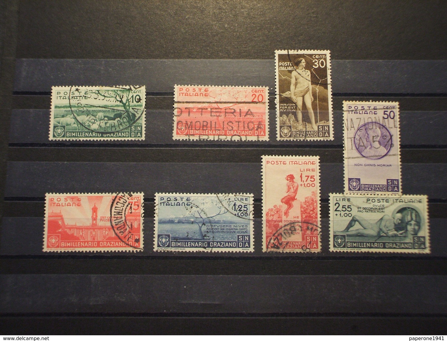 ITALIA REGNO - 1936 ORAZIO 8 VALORI - TIMBRATI/USED - Usati