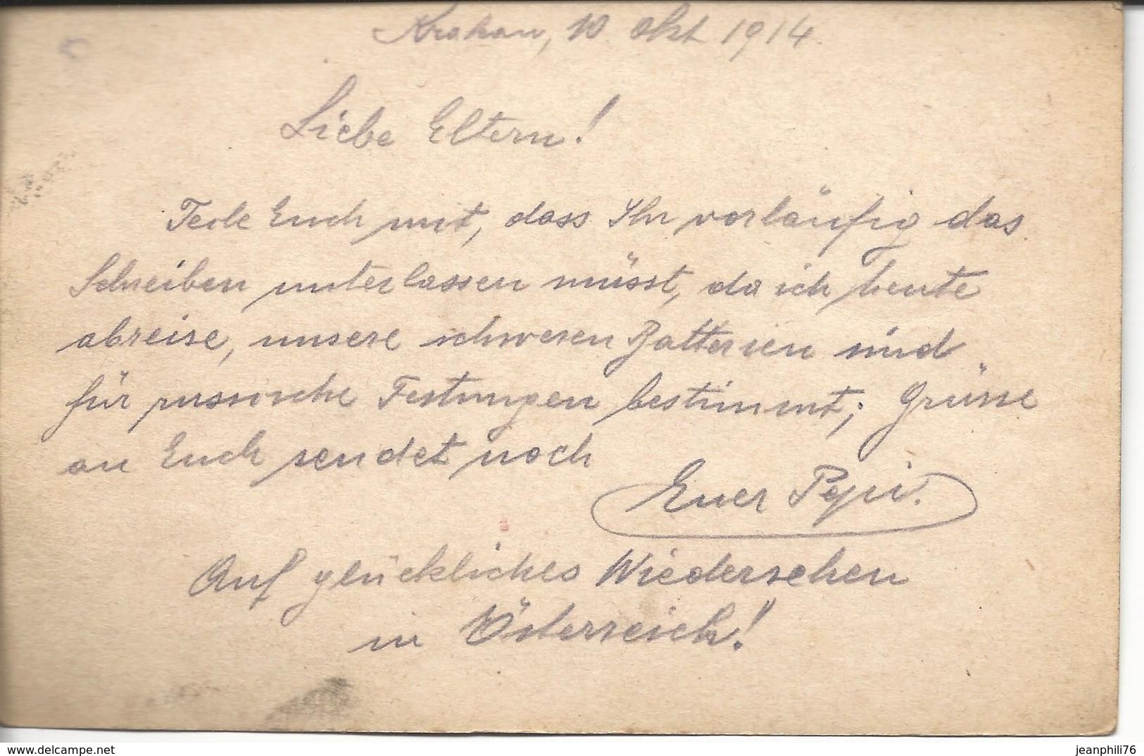 Feldpostkorrespondenz De Cracovie >> Wien"K.u.k.kommando Des FestungsArtilleriekompagnie Nr.2/1 Rgt" - Covers & Documents