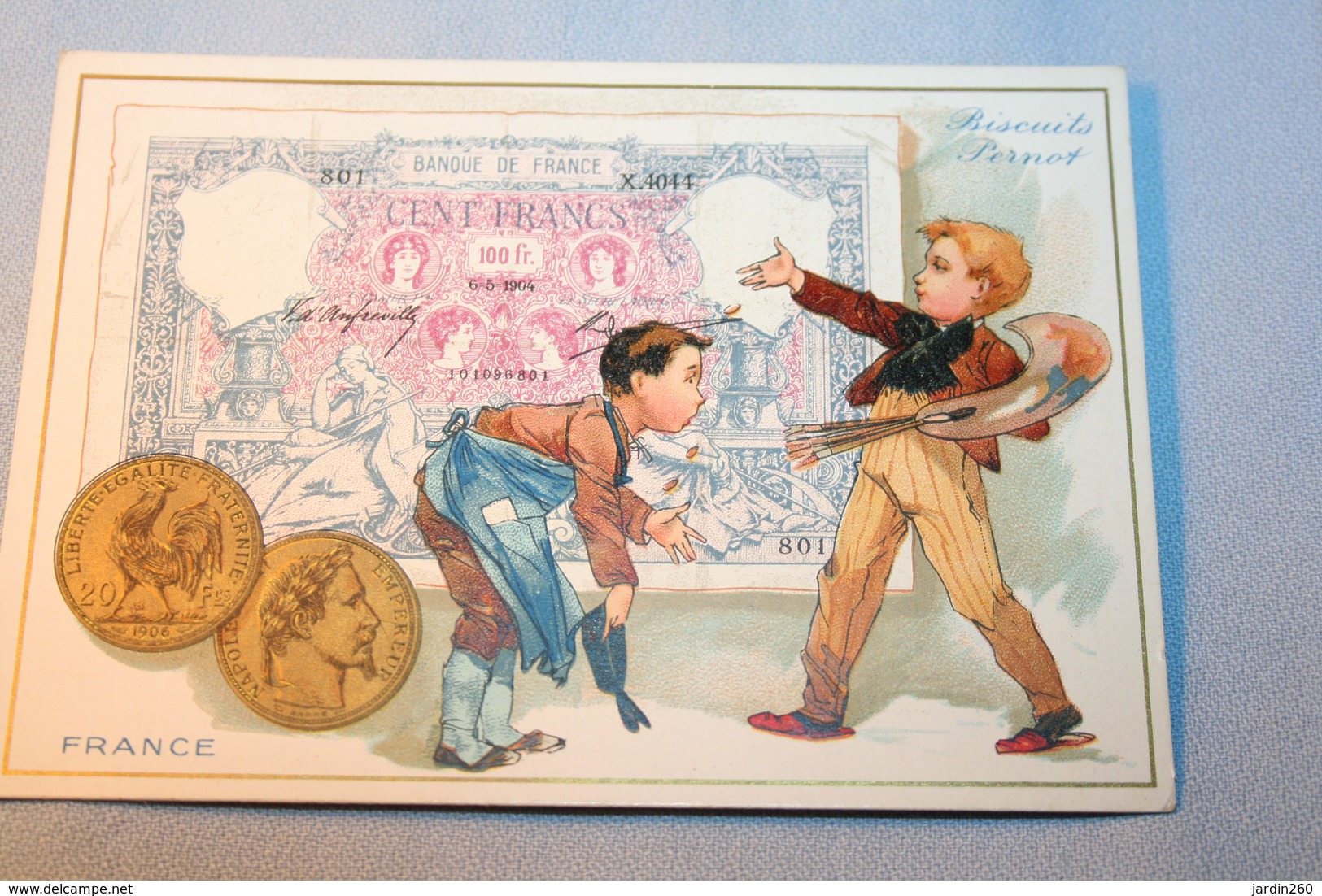 Lot De 2 Cartes De 1906 "Biscuits Pernot" - Advertising