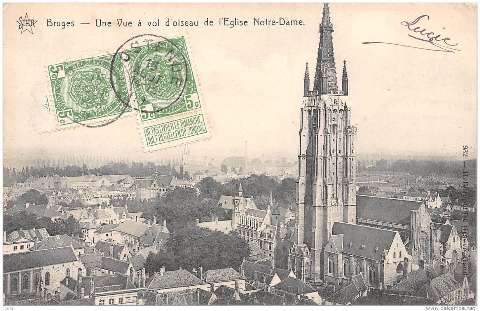 BRUGES - Une Vue à Vol D'oiseau De L'Eglise Notre-Dame - Brugge