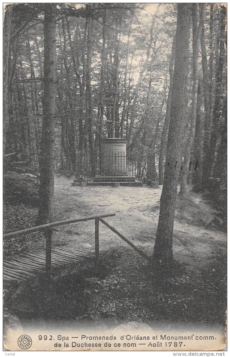 SPA - Promenade D'Orléans Et Monument Comm. De La Duchesse De Ce Nom - Août 1787 - Spa