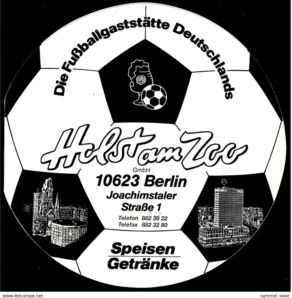 Speisen- Getränke-Karte  -  Holst Am Zoo / Berlin  -  Fussballgaststätte - Sonstige & Ohne Zuordnung
