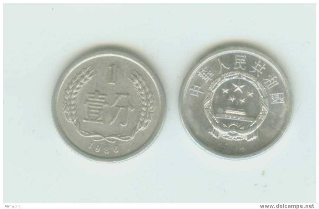 CHINA ---1 CENT COIN----1986 - Chine