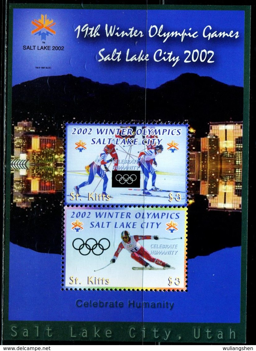 AT3709 St. Kitts 2002 Salt Lake City Winter Olympics MNH - Winter 2002: Salt Lake City - Paralympic