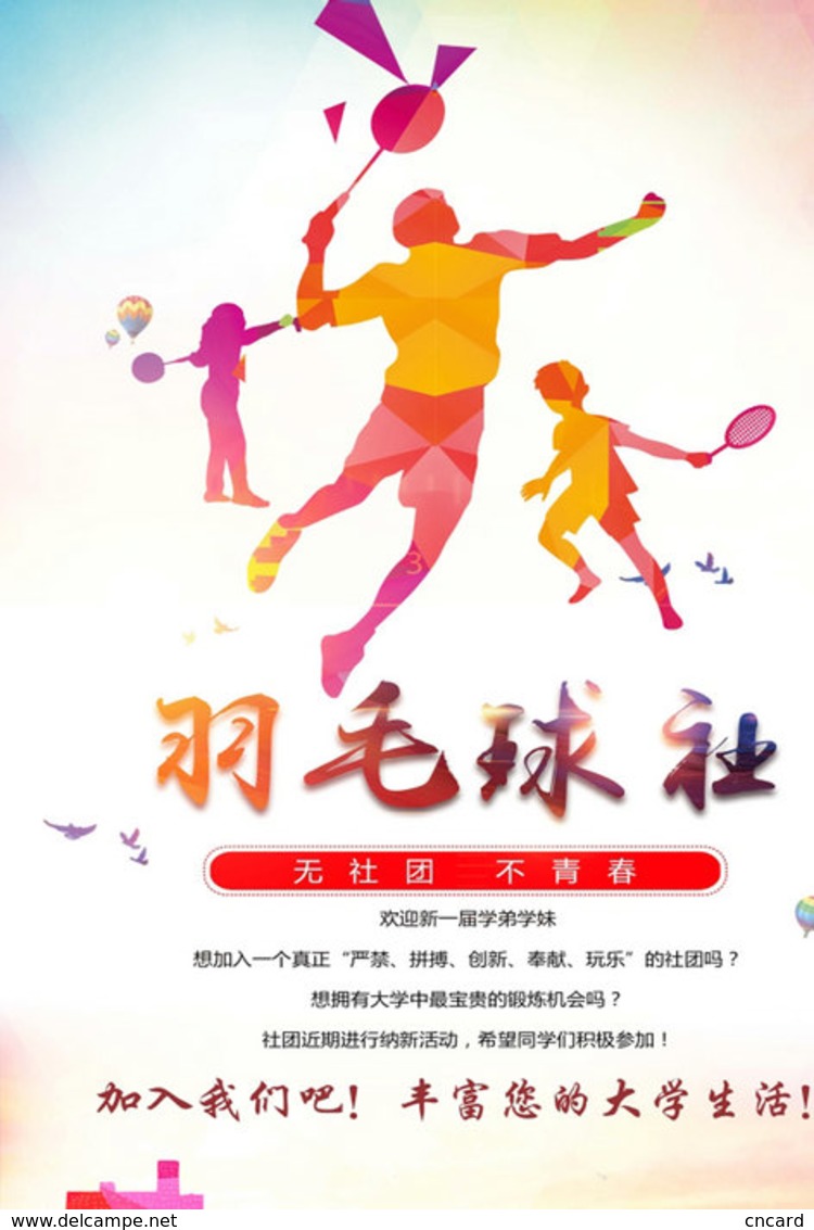 T21-030 ] Sports Badminton , China Pre-paid Card,  Postal Stationery - Badminton
