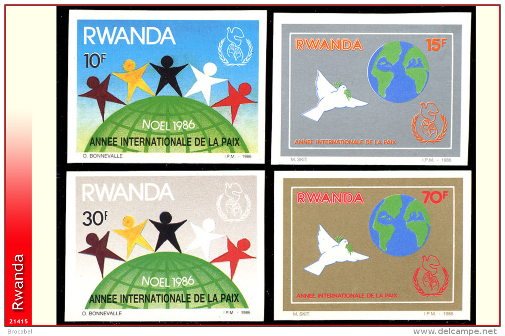 Rwanda 1289/92**  ND Noel 1986  MNH - Unused Stamps