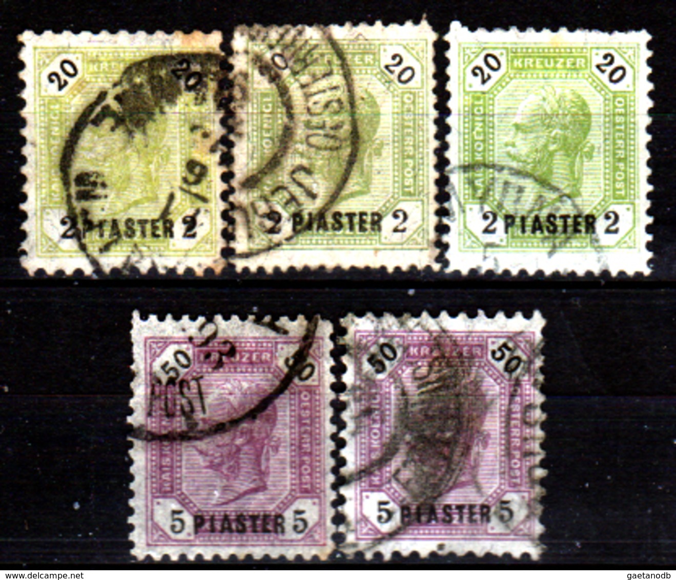 Levante-Austriaco-41 - 1891-96 - Y&T N. 28, 29 (o) -Differenti Bollature E Dentellatura - Senza Difetti Occulti. - Oriente Austriaco