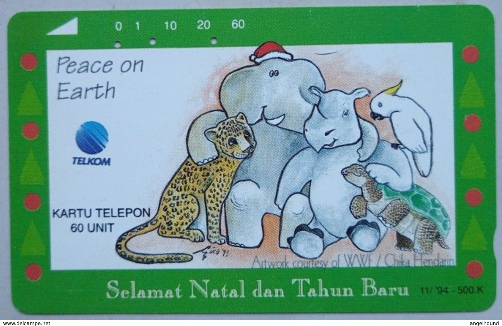 Indonesia 60 Units "  Selamat Natal 1992  Dan Tahun Baru " ( Peace On Earth ) - Indonésie