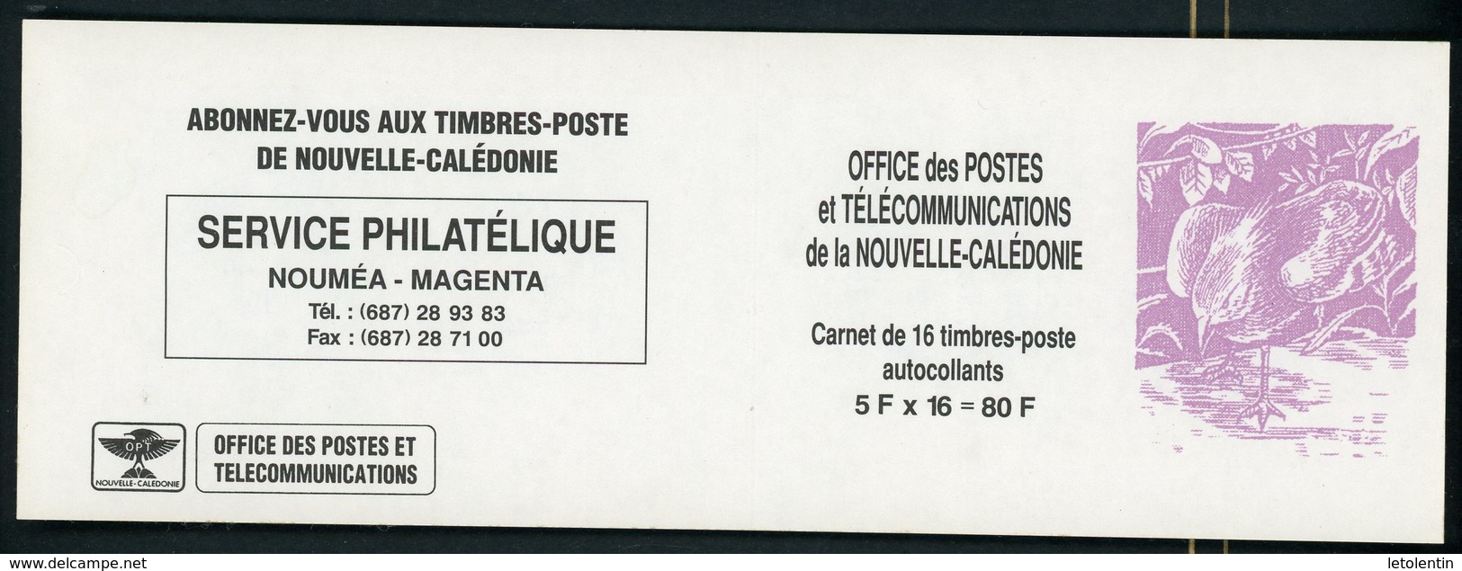 Nelle CALEDONIE : CARNET 16X 5Fr LE CAGOU -  N° Yvert C655 Obli. (1er JOUR ?) - Markenheftchen