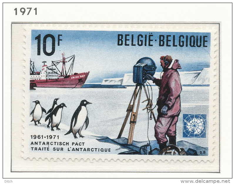 D- [150911] **/Mnh-[1589] Belgique 1971, Traité Sur L'Antartique (Pôle Sud), Bateau, Pinguoins, SNC - Traité Sur L'Antarctique