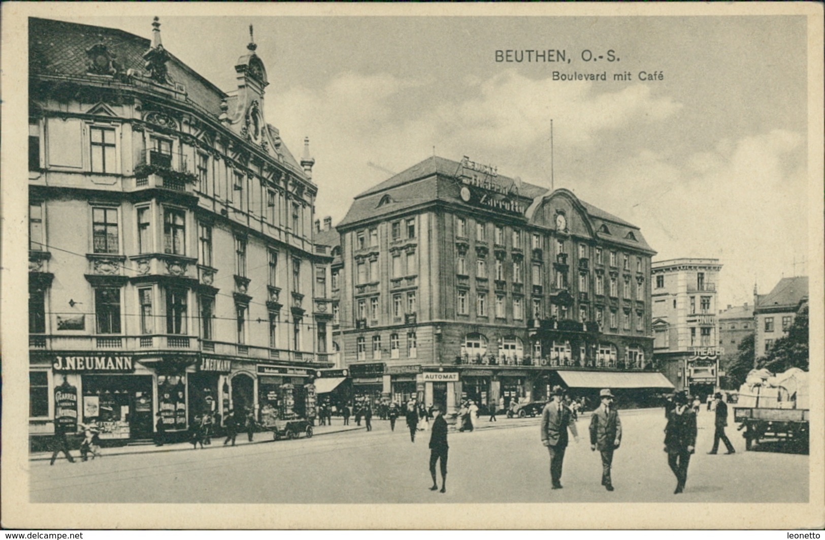 AK Beuten Bytom, Boulevard Mit Café, O 1914 (9584) - Schlesien