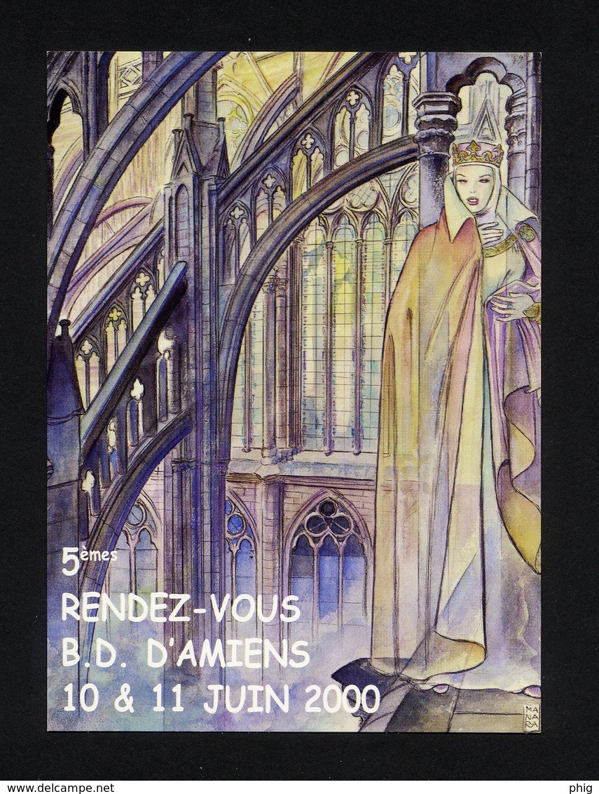 CARTE POSTALE "5èmes RENDEZ VOUS  B.D. D'AMIENS 10 & 11/6/2000-DESSIN DE MILO MANARA (AMIENS 2000 LES COULEURS DU MONDE) - Cómics