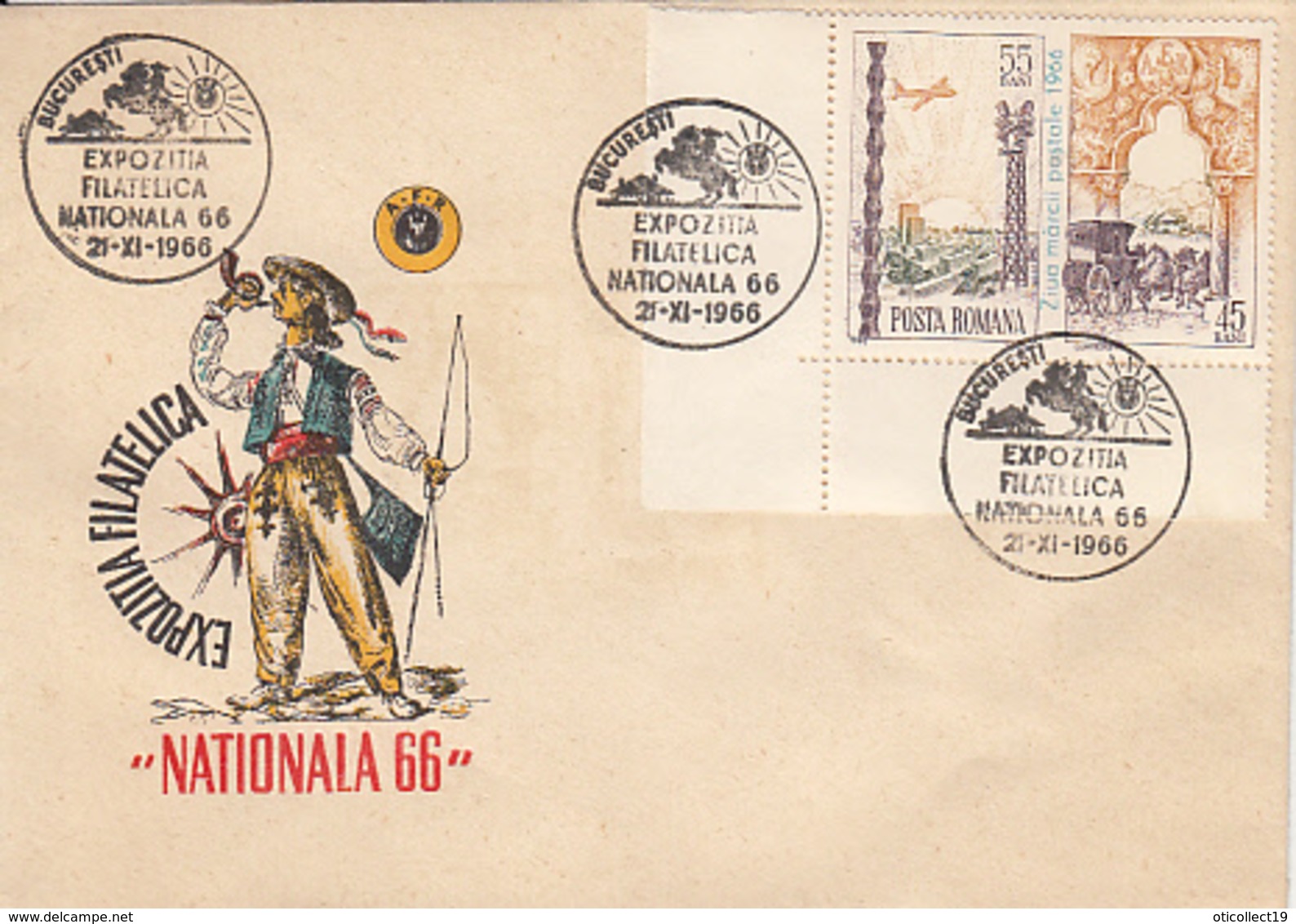 NATIIONAL PHILATELIC EXHIBITION, SPECIAL COVER, 1966, ROMANIA - Cartas & Documentos