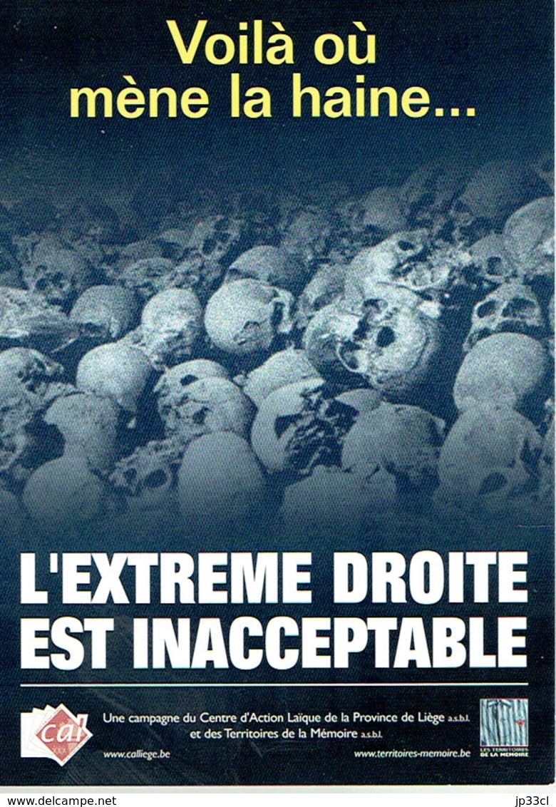 Crânes - Voilà Où Mène La Haine... L'Extrême Droite Est Inacceptable - Partis Politiques & élections