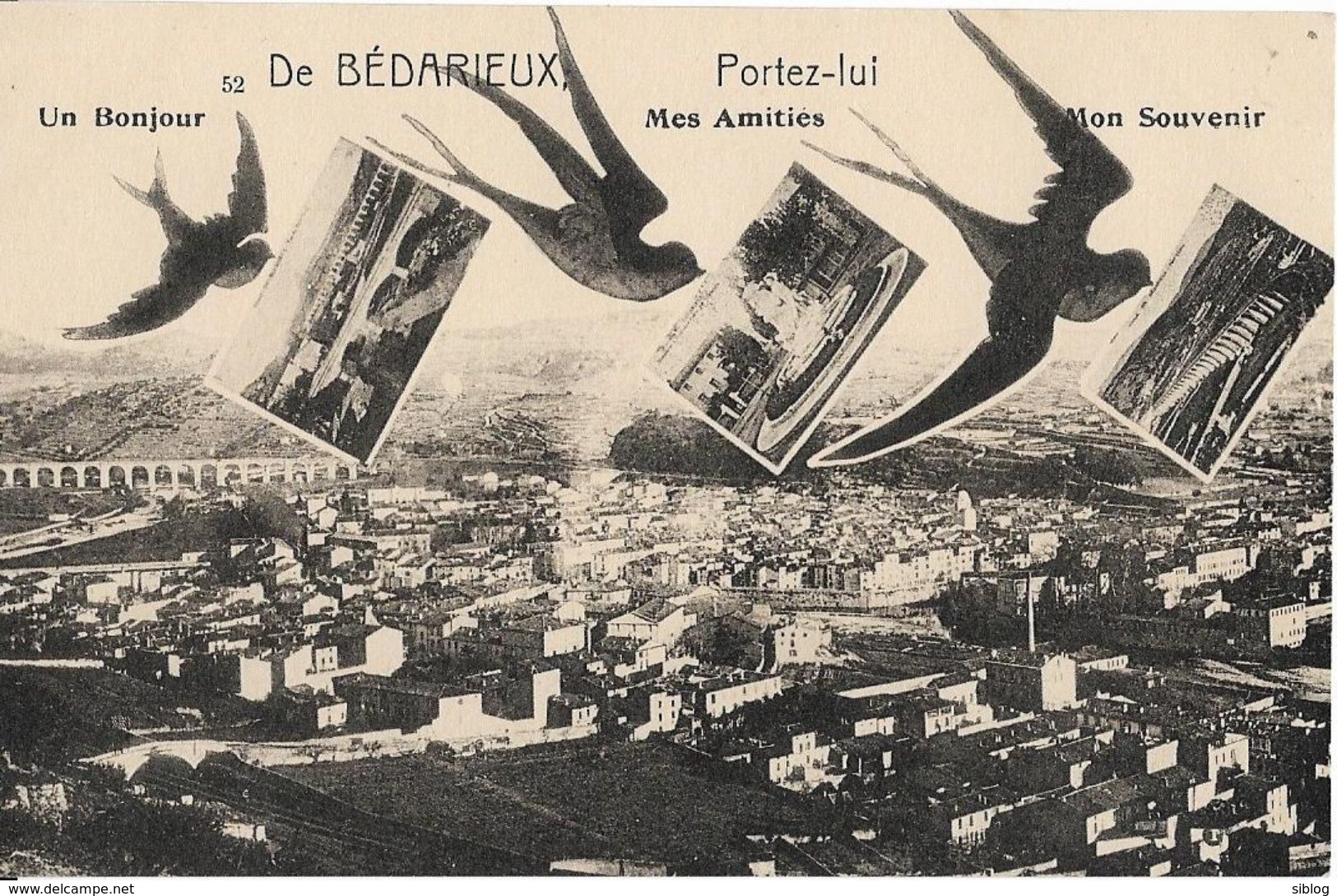 CPA -  De BEDARIEUX -Portez Lui Mes Amitiés, Un Bonjour, Mon Souvenir (carnet) - Bedarieux