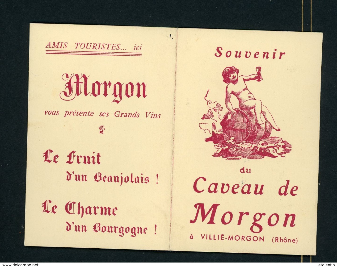 SOUVENIR DU CAVEAU DE MORGON À VILLÉ-MORGON (8X12 EN 2 VOLETS) - Cartes De Visite