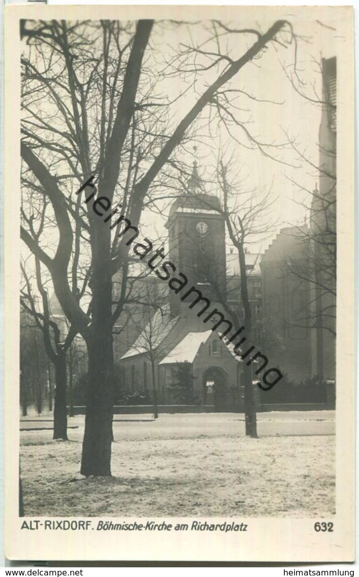 Berlin-Neukölln - Alt-Rixdorf - Böhmische Kirche Am Richardplatz - Foto-Ansichtskarte 40er Jahre - Neukoelln