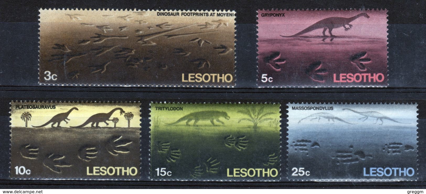 Lesotho 1970 Prehistoric Footprints Mounted Mint Set Of Five Stamps. - Lesotho (1966-...)