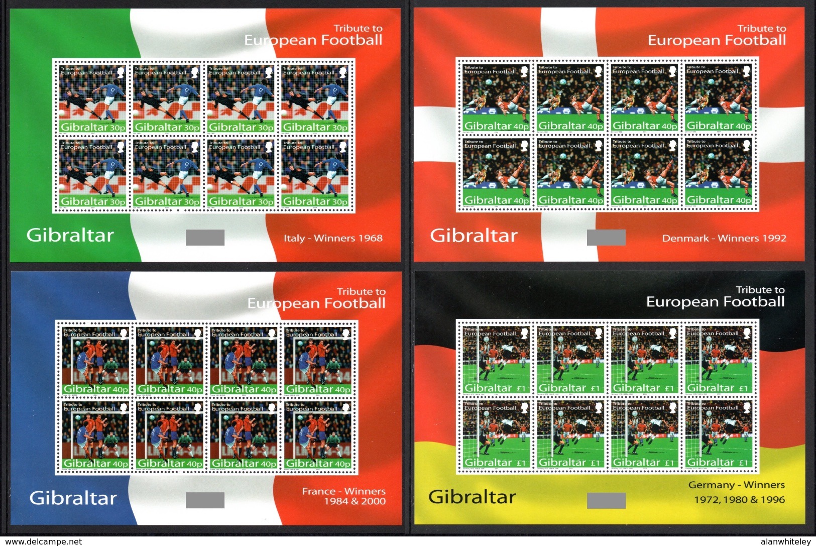 GIBRALTAR 2004 European Football Championships 2004: Set Of 4 Sheets UM/MNH - Gibraltar