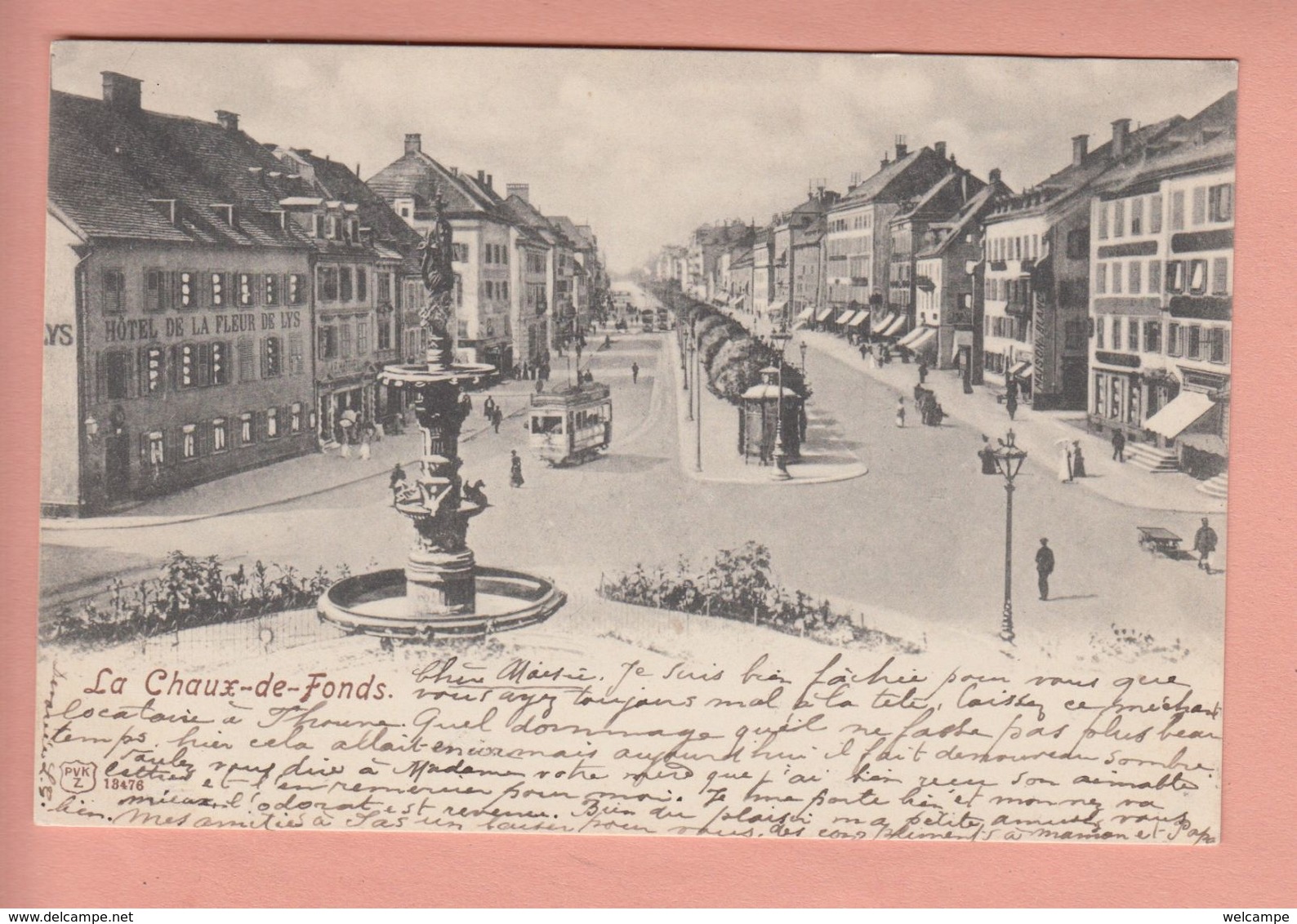 OUDE POSTKAART ZWITSERLAND - SCHWEIZ - SUISSE -     LA CHAUX-DE-FONDS - TRAM  1903 - Altri & Non Classificati