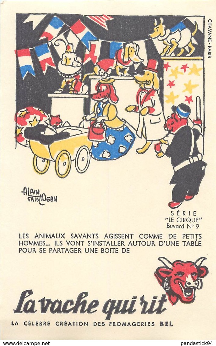 Vieux Papiers > BUVARDS LOT SERIES "LE CIRQUE" N°1-10 ALAIN SAINFOGAN LA VACHE QUI RIT CHAVANE PAIS  VOIR IMAGES