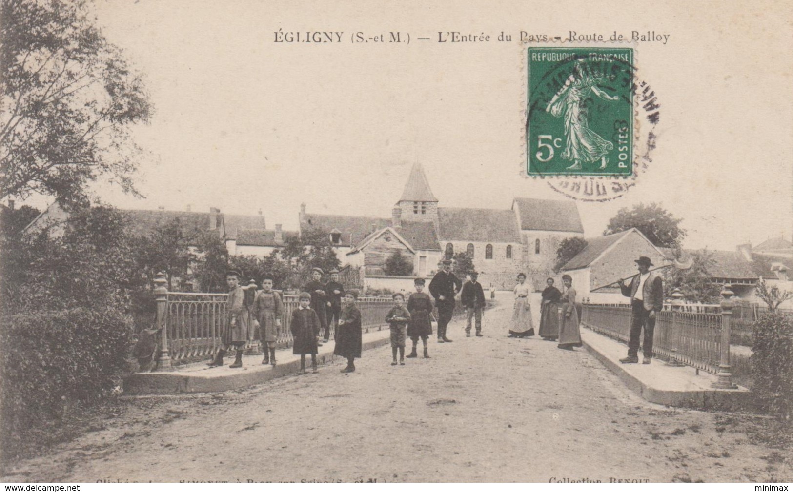 Egligny - L'entrée Du Pays - Route De Balloy - 1908 - Animée - Andere & Zonder Classificatie