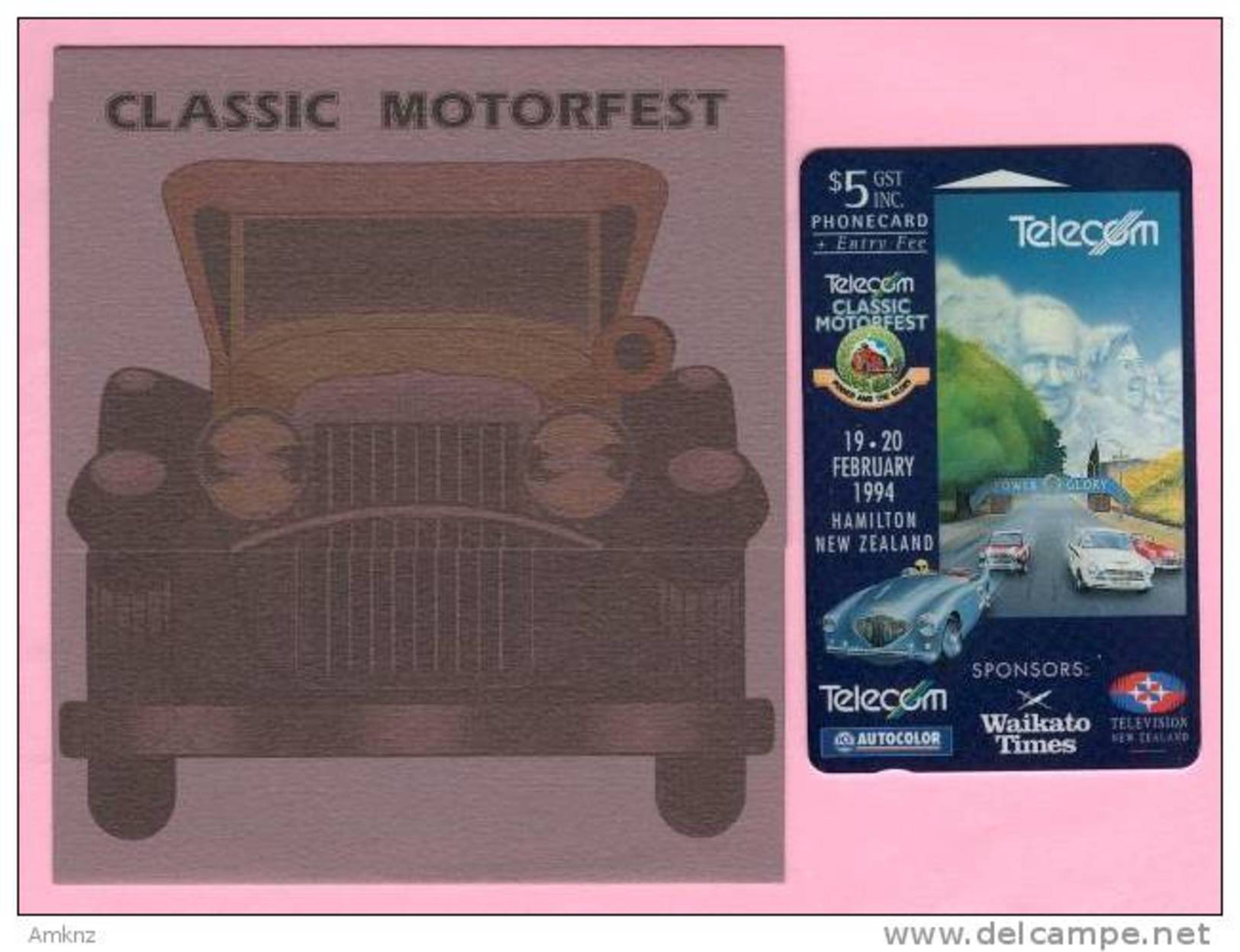 New Zealand - 1994 Classic Motorfest - $5 Racing Cars - NZ-E-9 - Mint In Folder - Neuseeland