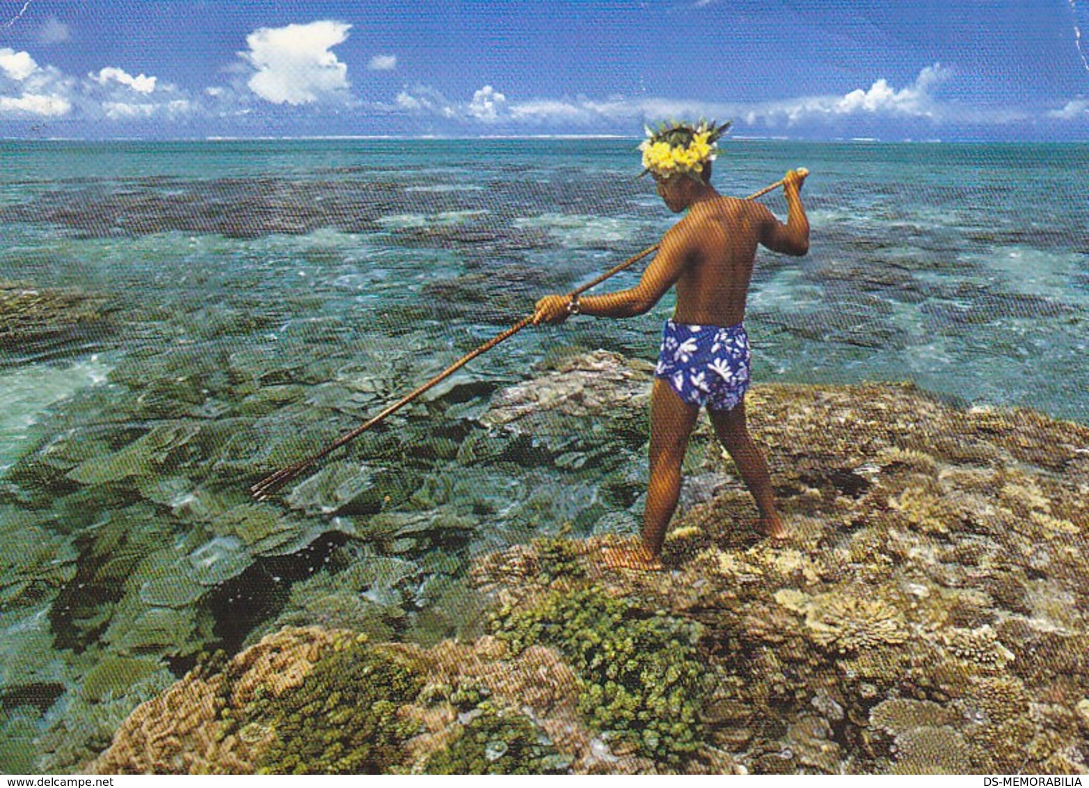 Tahiti - Bora Bora - Native Fisherman W Harpon 1975 Nice Stamps - Tahiti