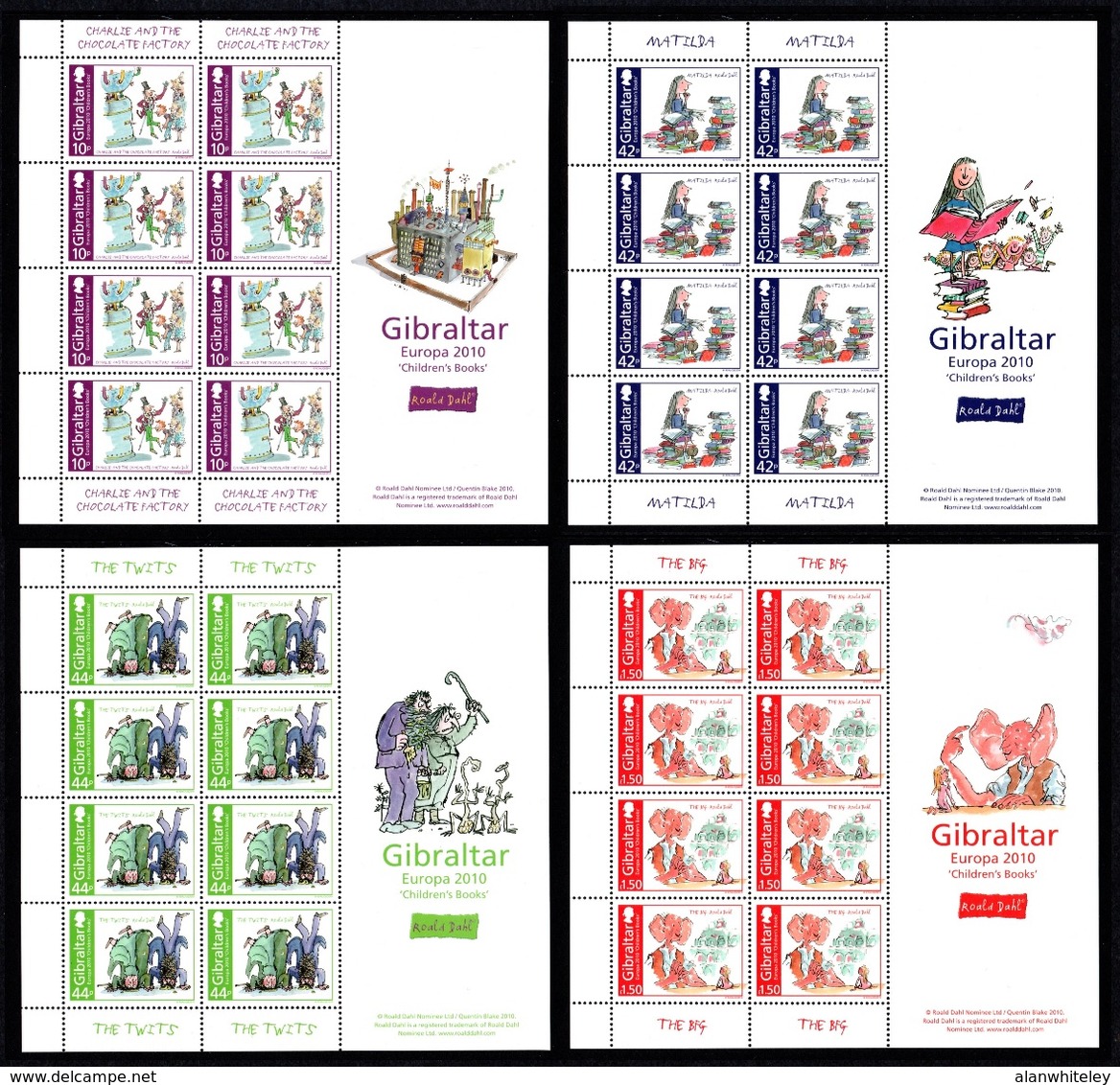 GIBRALTAR 2010 EUROPA/Children's Books: Set Of 4 Sheets UM/MNH - Gibraltar