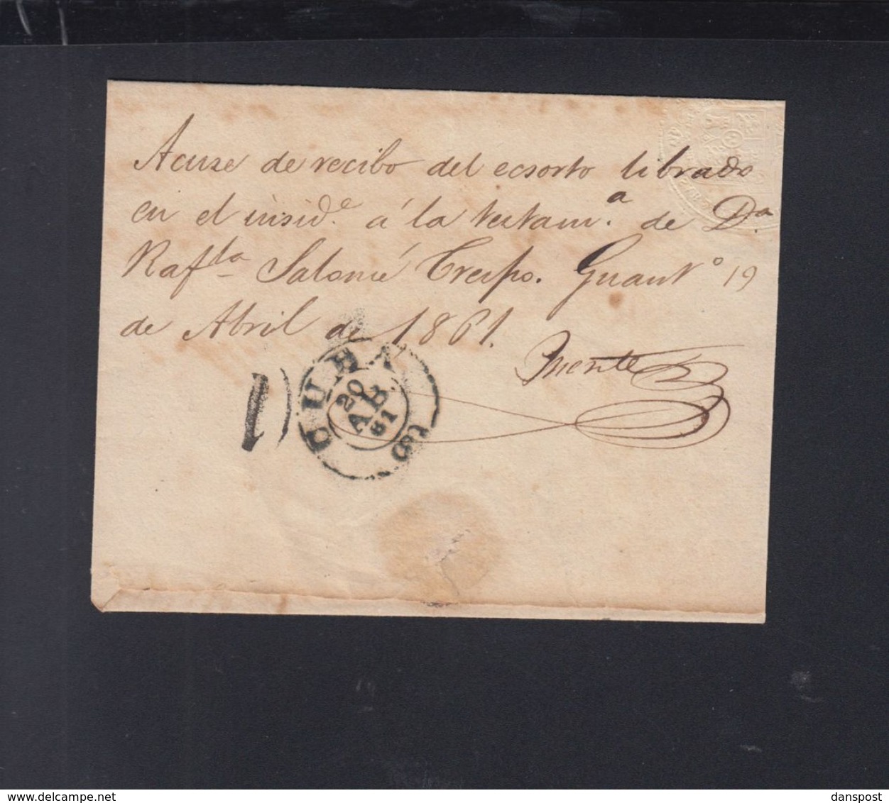 Cuba Letter 1861 - Préphilatélie