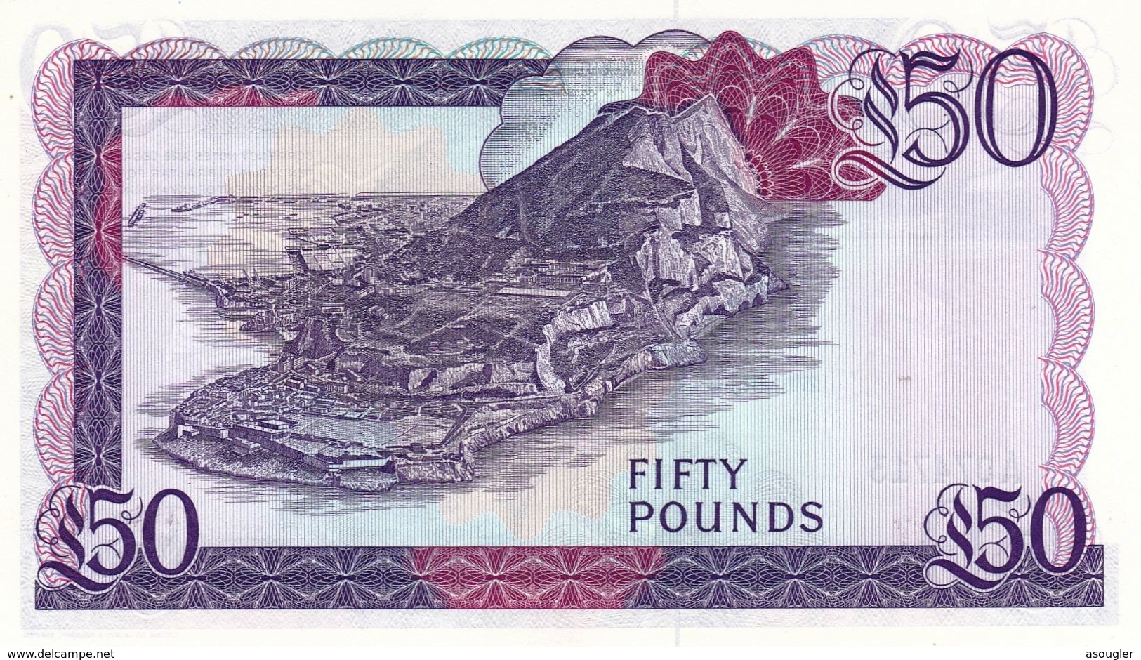 GIBRALTAR 50 POUNDS 1986 SERIES PREFIX A UNC P-24  "free Shipping Via Registered Air Mail." - Gibilterra