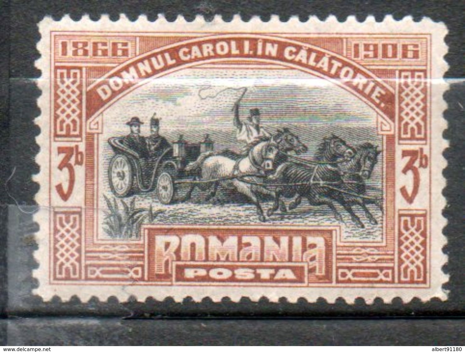 ROUMANIE  3b Brun Roux 1906 N° 173 - Unused Stamps