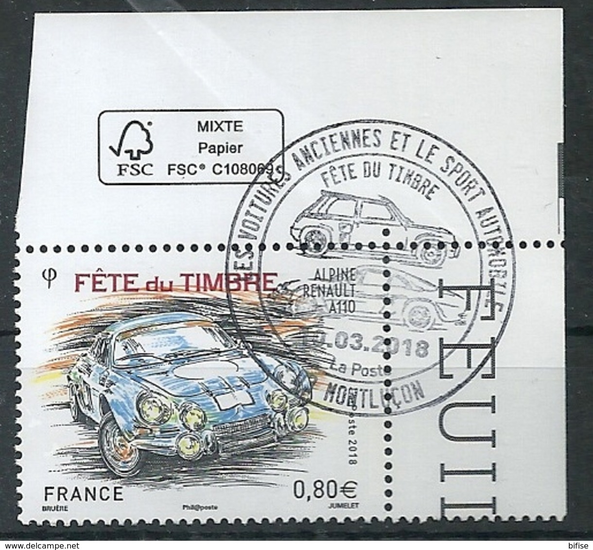 FRANCIA 2018 - Fête Du Timbre - Alpine Renault A110 - Oblit. 1er, Jour - Gebraucht