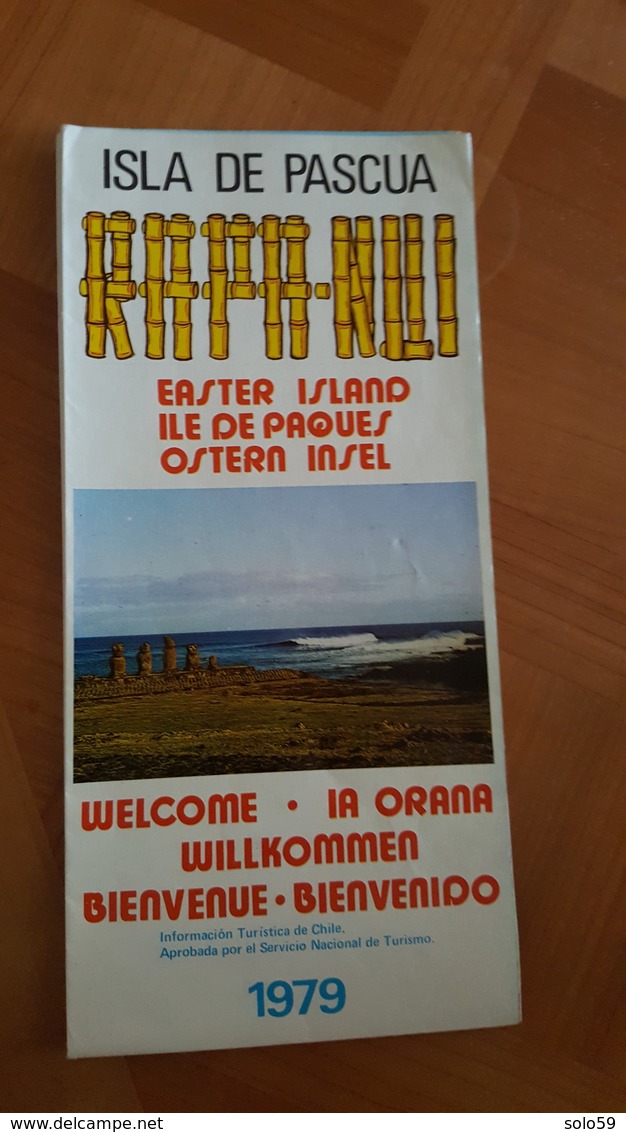 ISLA DE PASCUA RAPA NUI CARTE TOURISTIQUE 1979 BON ETAT - Cartes Routières