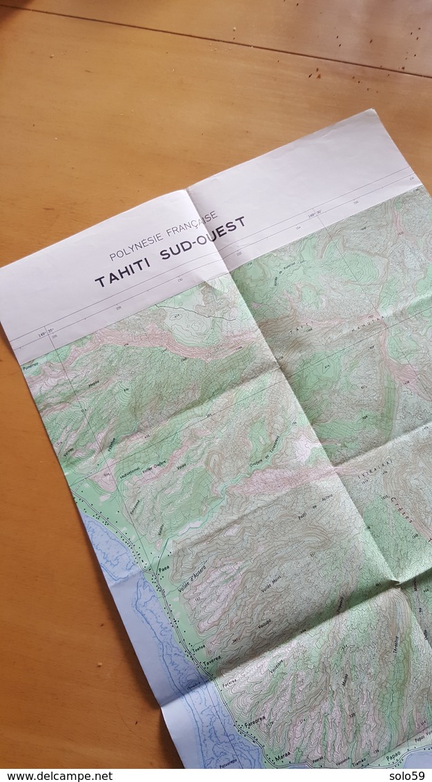 TAHITI SUD-OUEST ETAT MAJOR 1 40 000EME IGN BON ETAT 1958 - Cartes Topographiques