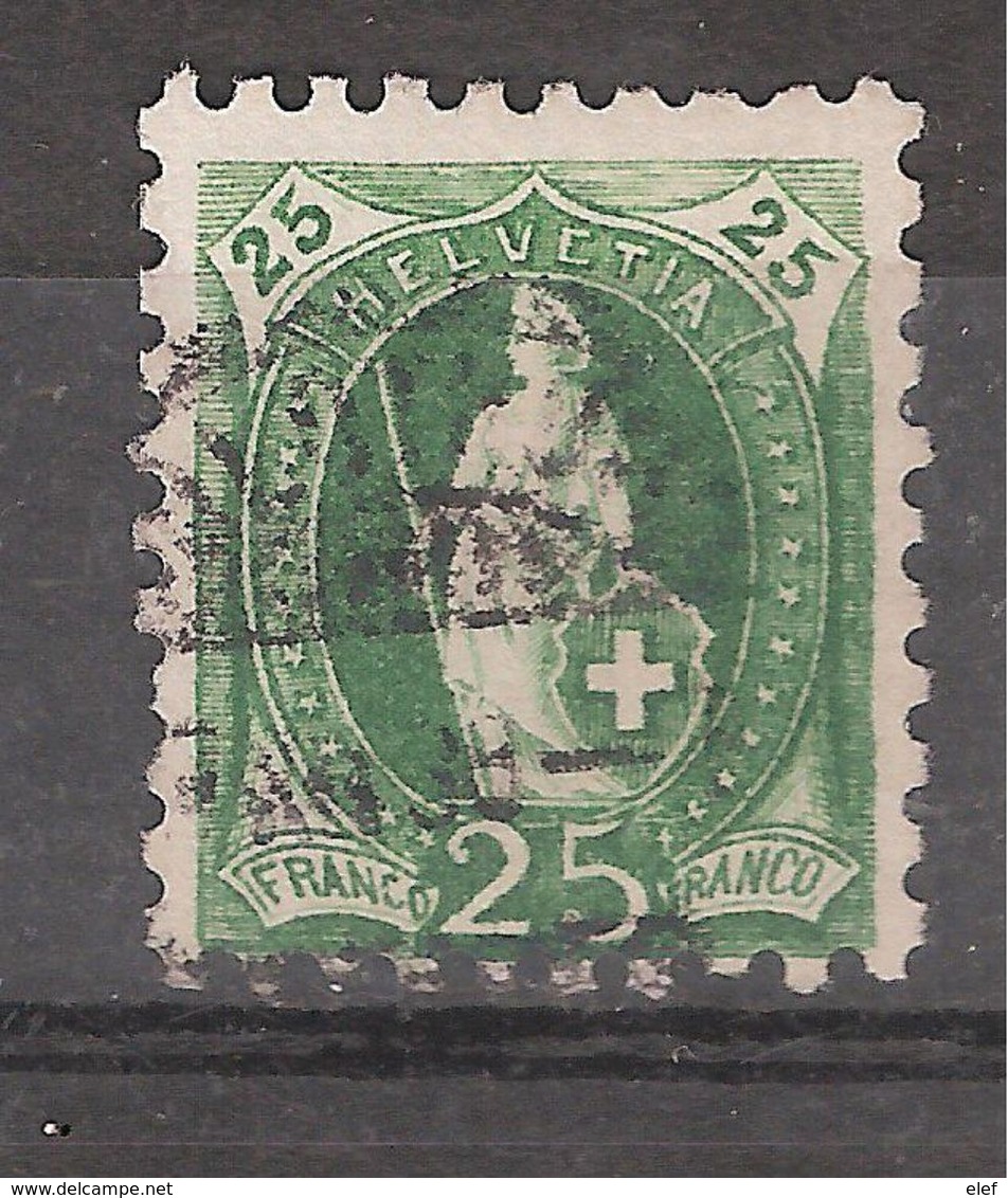 SUISSE, 1888, Helvetia Debout,  Yvert N° 82, 25 C Vert ,obl  , DENTELE 9 1/2, TB - Oblitérés