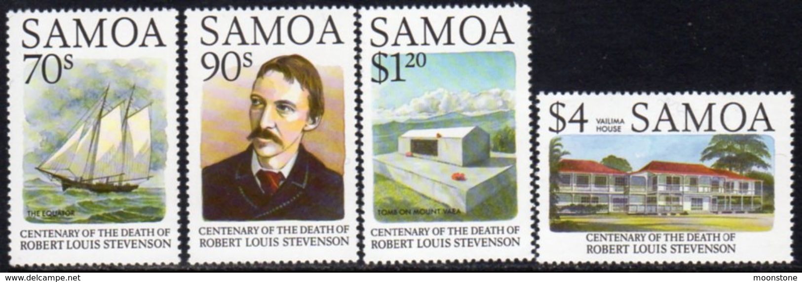 Samoa 1994 Robert Louis Stevenson Death Centenary Set Of 4, MNH, SG 929/32 - Samoa