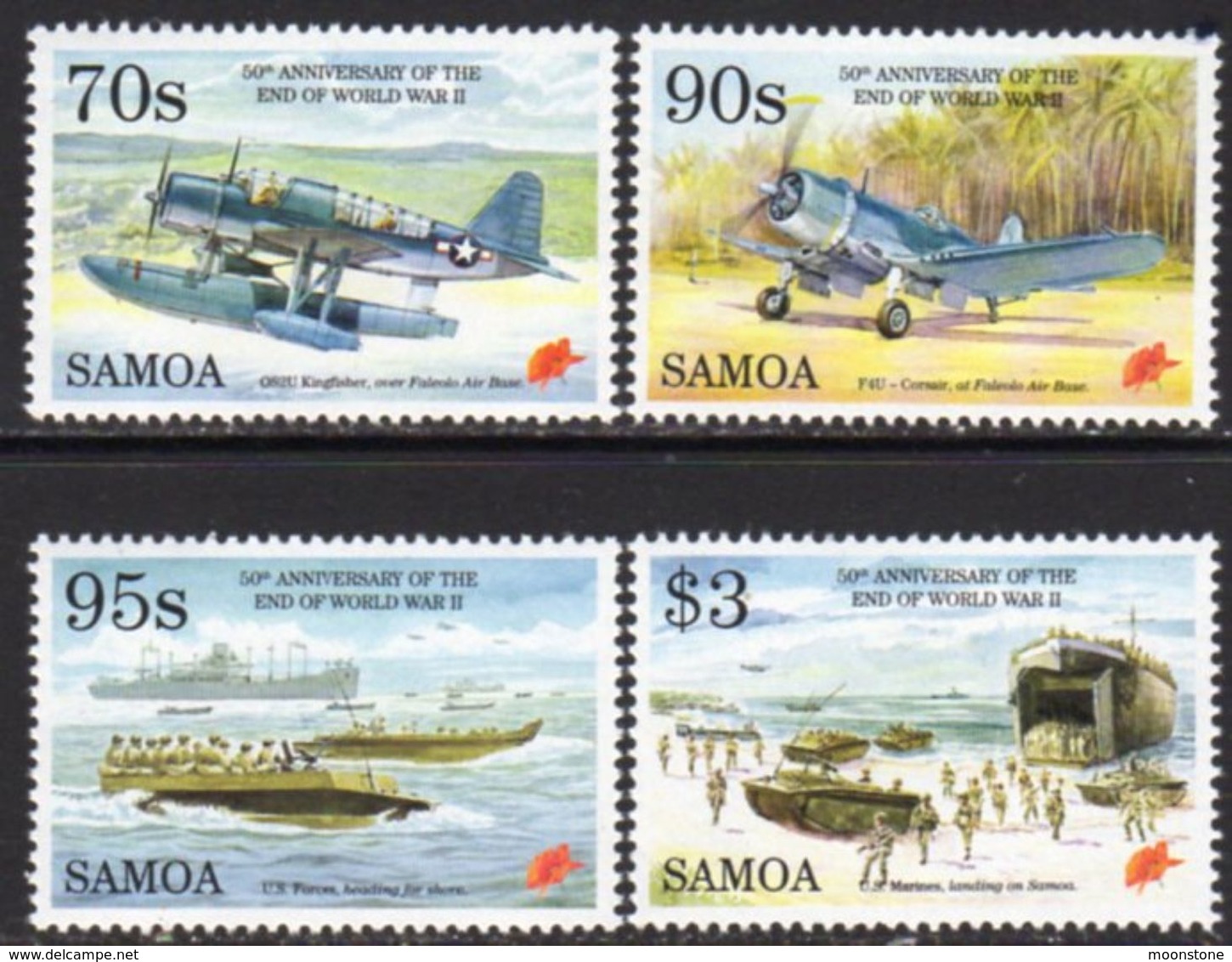 Samoa 1995 50th Anniversary Of End Of WWII Set Of 4, MNH, SG 961/4 - Samoa