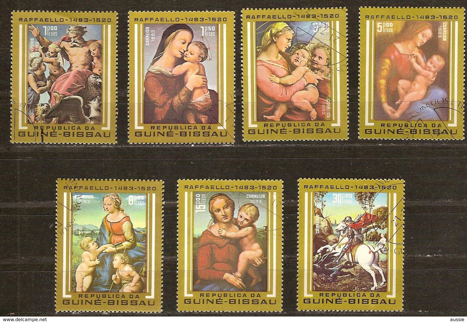 Guinée-Bissau 1983  Yvertnr 201-207 (°) Oblitéré Used Peintures Raphaël Cote 18 FF - Guinea-Bissau