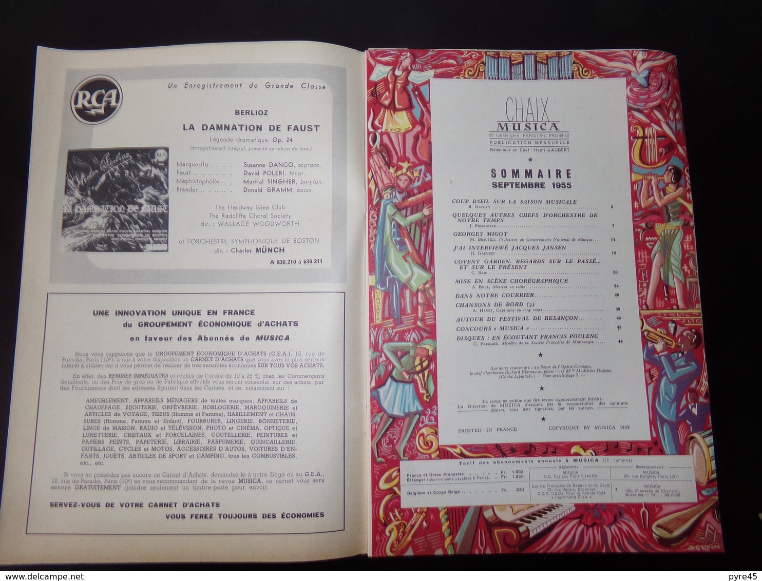 Revue " Musica " 46 Pages, N°18 Septembre 1955, Le Festival De Besançon, Nos Grands Chefs D'orchestre ... - Musica