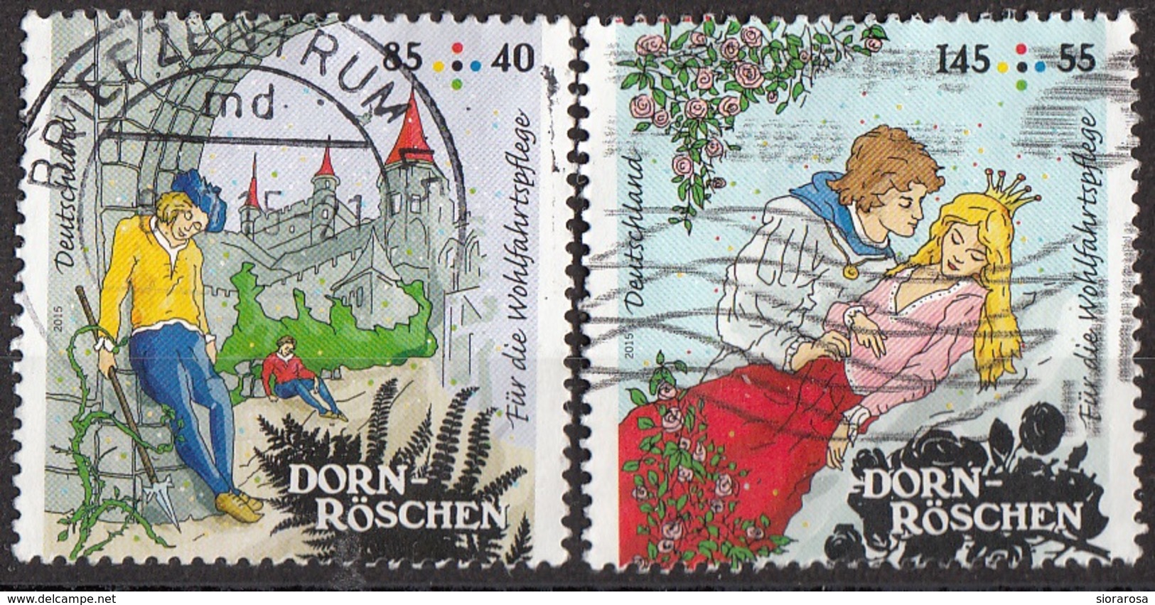 Germania 2015 Mi. 3133-3134 Favole : DORN-ROSCHEN - Bella Addormentata Grimm Used Deutschland Germany - Fiabe, Racconti Popolari & Leggende